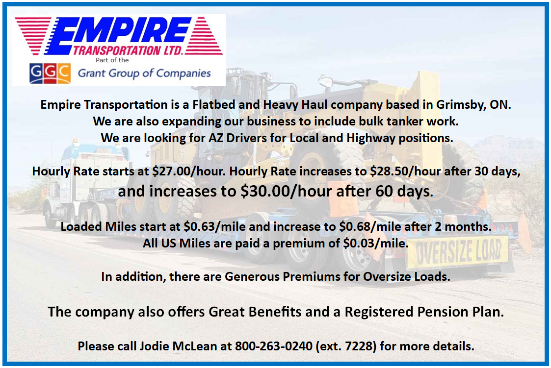 Empire Transportation LTD Driver Ad